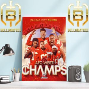 Congrats To The Kansas City Chiefs Are AFC West Champions For The 8th Straight Year Home Decor Poster Canvas