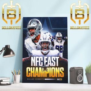 2023-24 NFC East Champions Are The Dallas Cowboys Clinched NFL Playoffs Home Decor Poster Canvas