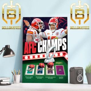 AFC Champions Are Kansas City Chiefs Are Going To Super Bowl LVII Las Vegas Bound Home Decor Poster Canvas