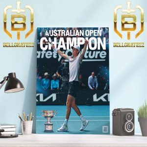 Australian Open Champions Is Jannik Sinner Becomes The First Italian Man To Win A Grand Slam Singles Title Home Decor Poster Canvas