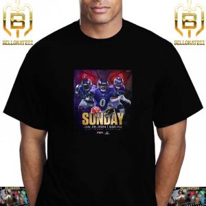 Baltimore Ravens Vs Kansas City Chiefs At M And T Bank Stadium January 28th 2024 For The AFC Championship Unisex T-Shirt