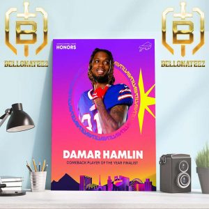 Buffalo Bills Damar Hamlin Comeback Player Of The Year Finalist NFL Honors Home Decor Poster Canvas