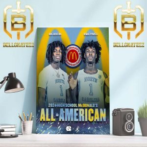Carolina Basketball Player Drake Powell And Ian Jackson Are 2024 High School McDonalds All American Games Home Decor Poster Canvas