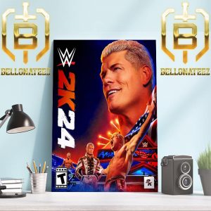 Cody Rhodes On Cover WWE 2K24 Official Poster Home Decor Poster Canvas