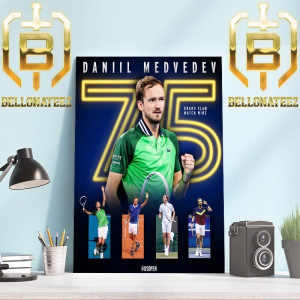 Congrats Daniil Medvedev 75 Grand Slam Match Wins Home Decor Poster Canvas
