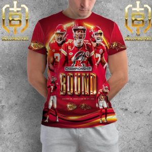 Congrats Kansas City Chiefs AFC Championship Bound January 28th 2024 Facing Off In The Championship Match With Baltimore Ravens All Over Print Shirt