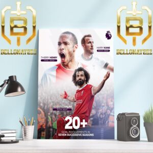 Congrats To Mohamed Salah 20+ Premier League Goal Involvements In Seven Successive Seasons Home Decor Poster Canvas