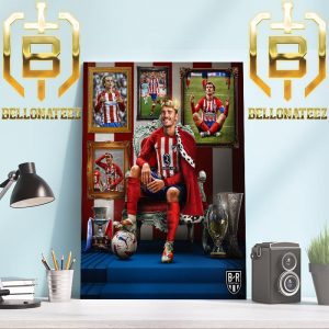 Congratulations To Antoine Griezmann Becomes All Time Top Scorer Of Atletico Madrid Football Team Home Decor Poster Canvas