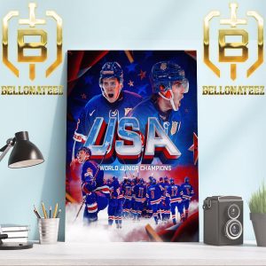 Congratulations To Team USA Hockey Are The 2024 World Juniors Champions Home Decor Poster Canvas