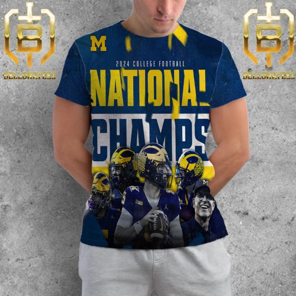 Congratulations To The 2024 College Football National Champions Are Michigan Wolverines Fooball All Over Print Shirt