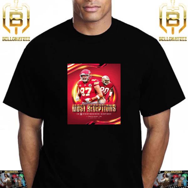 Congratulations To Travis Kelce Is the Most Receptions In NFL Postseason History Unisex T-Shirt
