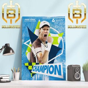 First Grand Slam Champion For Jannik Sinner 2024 Australian Open Champion Home Decor Poster Canvas