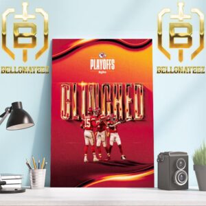 For Chiefs Kingdom And AFC West Champs Kansas City Chiefs Clinched NFL Playoffs Home Decor Poster Canvas
