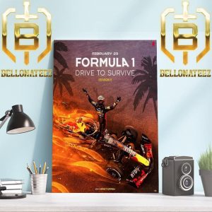 Formula 1 Drive To Survive Season 6 February 23th 2024 With Max Verstappen Stars In The Official Poster Home Decor Poster Canvas