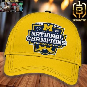 Go Blue Michigan Wolverine Football 2023 National Champions Yellow Classic Cap