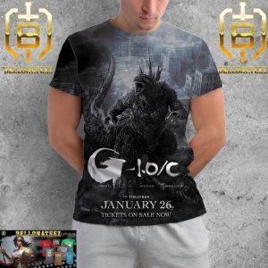 Godzilla Minus One – Minus Color To Japanese Poster In Theatres January 26th 2024 All Over Print Shirt