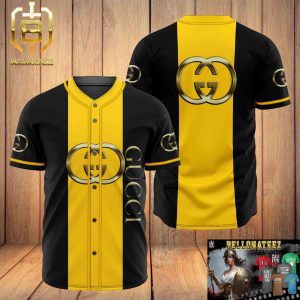Gucci Black Yellow Luxury Brand Premium Shirt For Fans Baseball Jersey Outfit