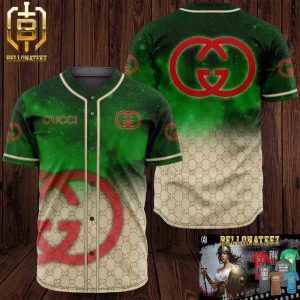 Gucci Green Beige Luxury Brand Premium Shirt For Fans Baseball Jersey Outfit