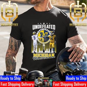 J J McCarthy And Mascot Undefeated National Champions Michigan Wolverines Signature Unisex T-Shirt