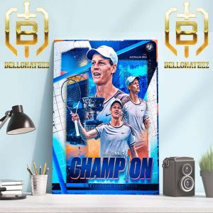 Jannik Sinner Is A Grand Slam Champion In Australian Open 2024 Home Decor Poster Canvas