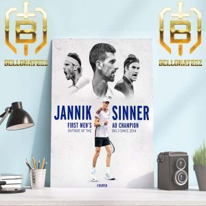 Jannik Sinner Is The First Mens Singles AO Champion Outside Of The Big 3 Since 2014 Home Decor Poster Canvas