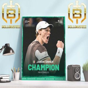 Jannik Sinner Mens Singles Champions Australian Open And Claim The First Grand Slam Title Home Decor Poster Canvas
