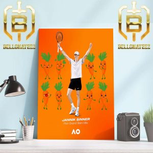 Jannik Sinner The First Grand Slam Title In AO Australian Open 2024 Home Decor Poster Canvas