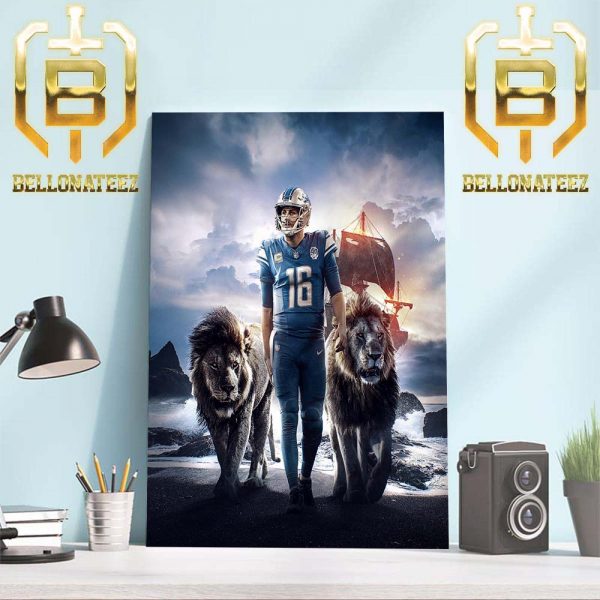 Jared Goff Leads The Detroit Lions To The NFC Championship Home Decor Poster Canvas