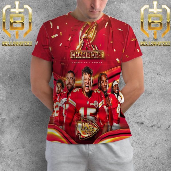 Kansas City Chiefs Back-to-Back AFC Champions Advanced 2024 Super Bowl LVIII Bound All Over Print Shirt