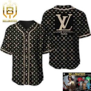 Louis Vuitton Beige Logo Black Luxury Brand Fashion Shirt For Fans Baseball Jersey Outfit