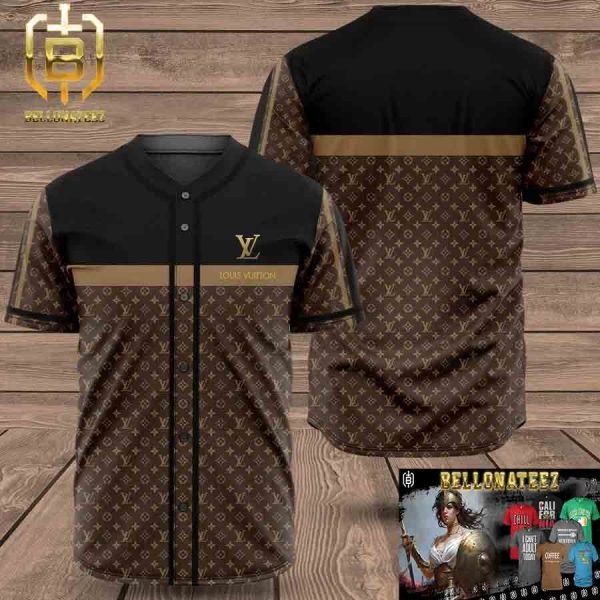 Louis Vuitton Brown Black Luxury Brand Fashion Shirt For Fans Baseball Jersey Outfit