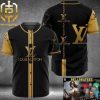 Louis Vuitton Yellow Logo Brown Black Luxury Brand Premium Fashion Shirt For Fans Baseball Jersey Outfit
