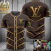 Louis Vuitton Yellow Logo Brown Luxury Brand Fashion Shirt For Fans Baseball Jersey Outfit