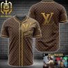 Louis Vuitton Yellow Logo Brown Luxury Brand Fashion Baseball Jersey Outfit Gifts Shirt For Fans