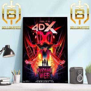 Madame Web Official Poster Feel It In 4DX Releases February 14th 2024 Home Decor Poster Canvas