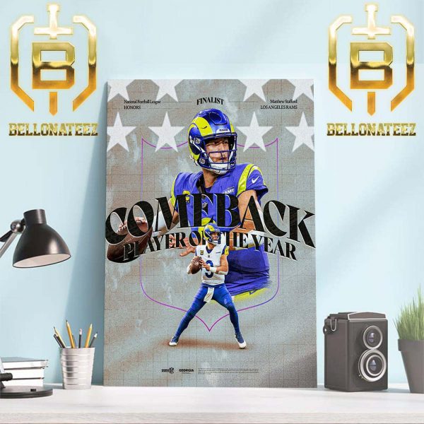 Matthew Stafford Comeback Player Of The Year NFL Honors Finalists Home Decor Poster Canvas