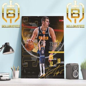 Nikola Jokic Triple-Double 14th Of The Season Home Decor Poster Canvas