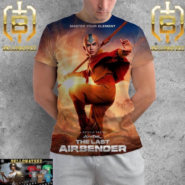 Official Poster For Master Your Element Aang In The Live-Action Avatar The Last Airbender Series All Over Print Shirt