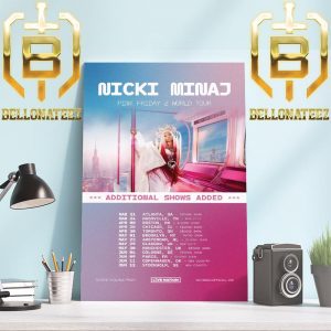 Official Poster Nicki Minaj Pink Friday 2 World Tour Additional 13 New Shows Added Home Decor Poster Canvas