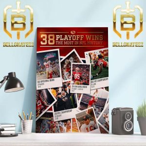 San Francisco 49ers with 38 Playoffs Wins For The Most in NFL History Home Decor Poster Canvas