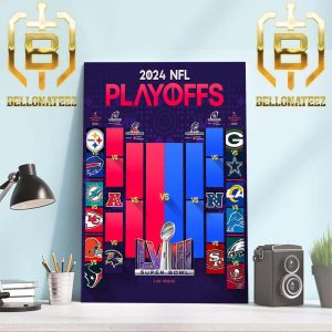 The 2024 NFL Playoffs Matchups Are Set Race To Super Bowl LVIII In Las Vegas Home Decor Poster Canvas