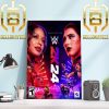 The WWE 2K24 Logo Official Poster Home Decor Poster Canvas