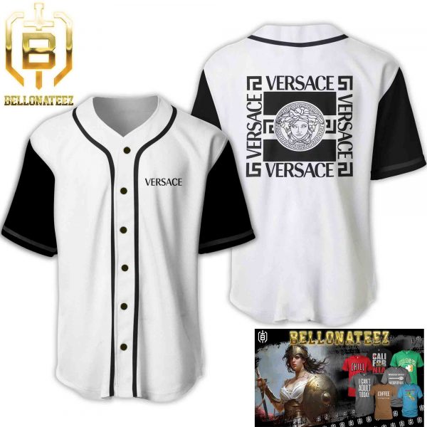 Versace Logo Medusa White Black Luxury Brand Fashion Shirt For Fans Baseball Jersey Outfit