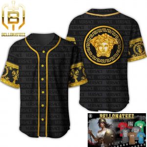 Versace Medusa Black Grey Luxury Brand Fashion Shirt For Fans Baseball Jersey Outfit