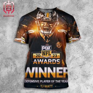 2023 Fox NFL Defensive Player Of The Year Is Pittsburgh Steelers LB TJ Watt All Over Print Shirt