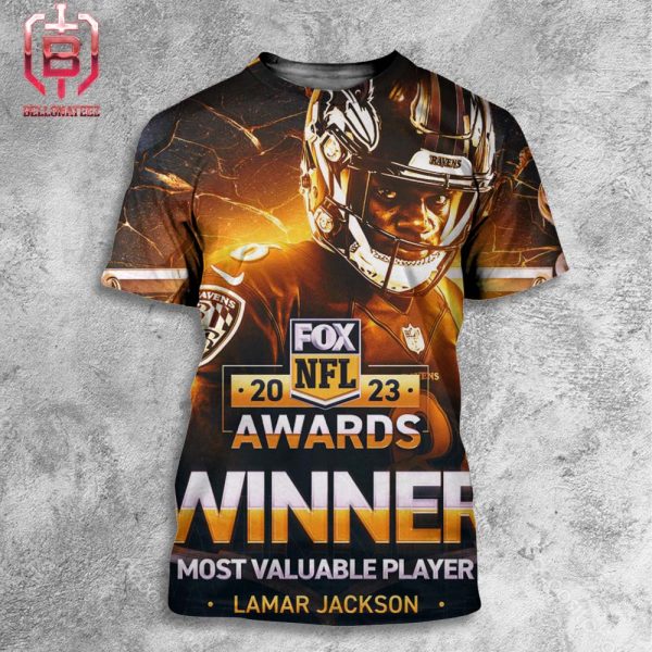 2023 Fox NFL MVP Is Baltimore Ravens QB Lamar Jackson All Over Print Shirt