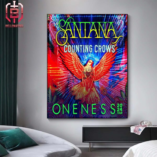 Announce The Santana And Counting Crows Oneness Tour 2024 Home Decor Poster Canvas