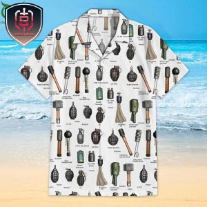 Armory Bomb Grenade Explosion Cuban Collar For Men And Women Tropical Summer Hawaiian Shirt