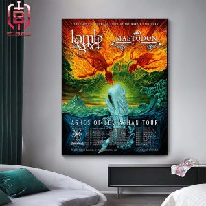 Ashes Of Leviathan Tour with Lamb Of God and Mastodon Celebrating 20 Years Of Ashes Of The Wake And Leviathan Home Decor Poster Canvas