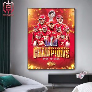 Back To Back Like It’s A Tradition Kansas City Chiefs Super Bowl LVIII Champions NFL 2023 Home Decor Poster Canvas